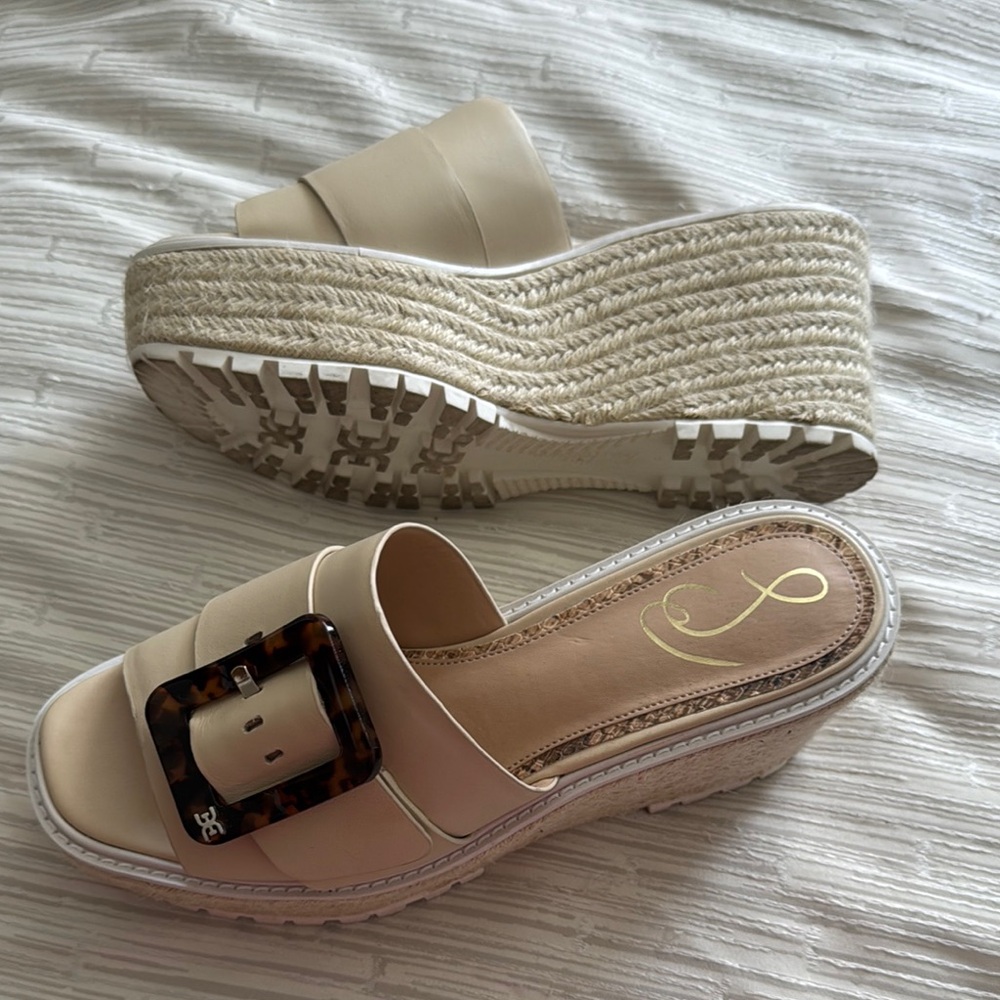 Women's Cream Wedge Sandals